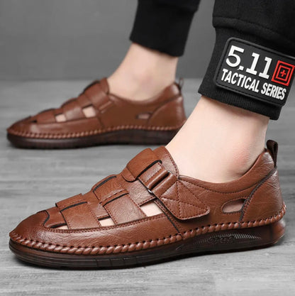 [1 BEZAHLEN, 2 BEKOMMEN] Herren-Sandalen aus echtem Leder – Italienisches Design + GRATIS-GESCHENK