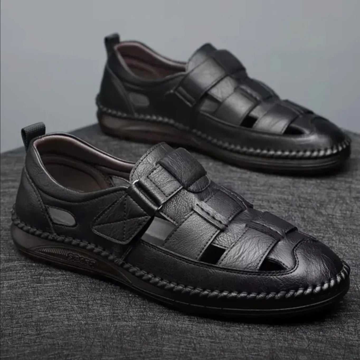 [1 BEZAHLEN, 2 BEKOMMEN] Herren-Sandalen aus echtem Leder – Italienisches Design + GRATIS-GESCHENK