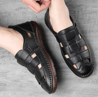 [1 BEZAHLEN, 2 BEKOMMEN] Herren-Sandalen aus echtem Leder – Italienisches Design + GRATIS-GESCHENK