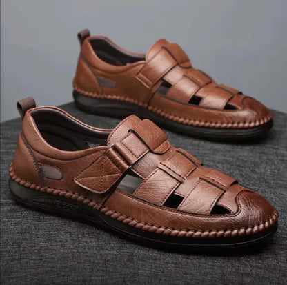 [1 BEZAHLEN, 2 BEKOMMEN] Herren-Sandalen aus echtem Leder – Italienisches Design + GRATIS-GESCHENK