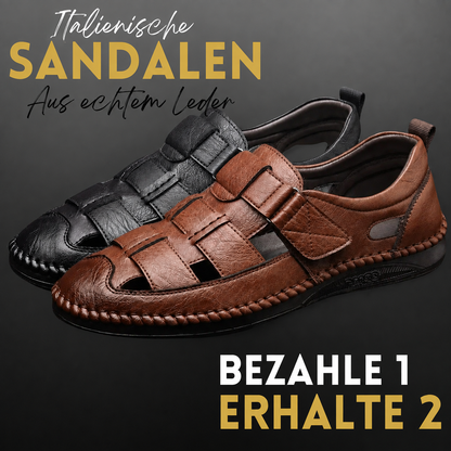 [1 BEZAHLEN, 2 ERHALTEN] Herren-Sandalen aus echtem Leder – Italienisches Design + GRATIS-GESCHENK