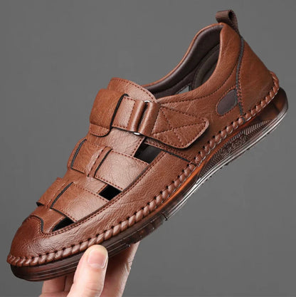 [1 BEZAHLEN, 2 BEKOMMEN] Herren-Sandalen aus echtem Leder – Italienisches Design + GRATIS-GESCHENK